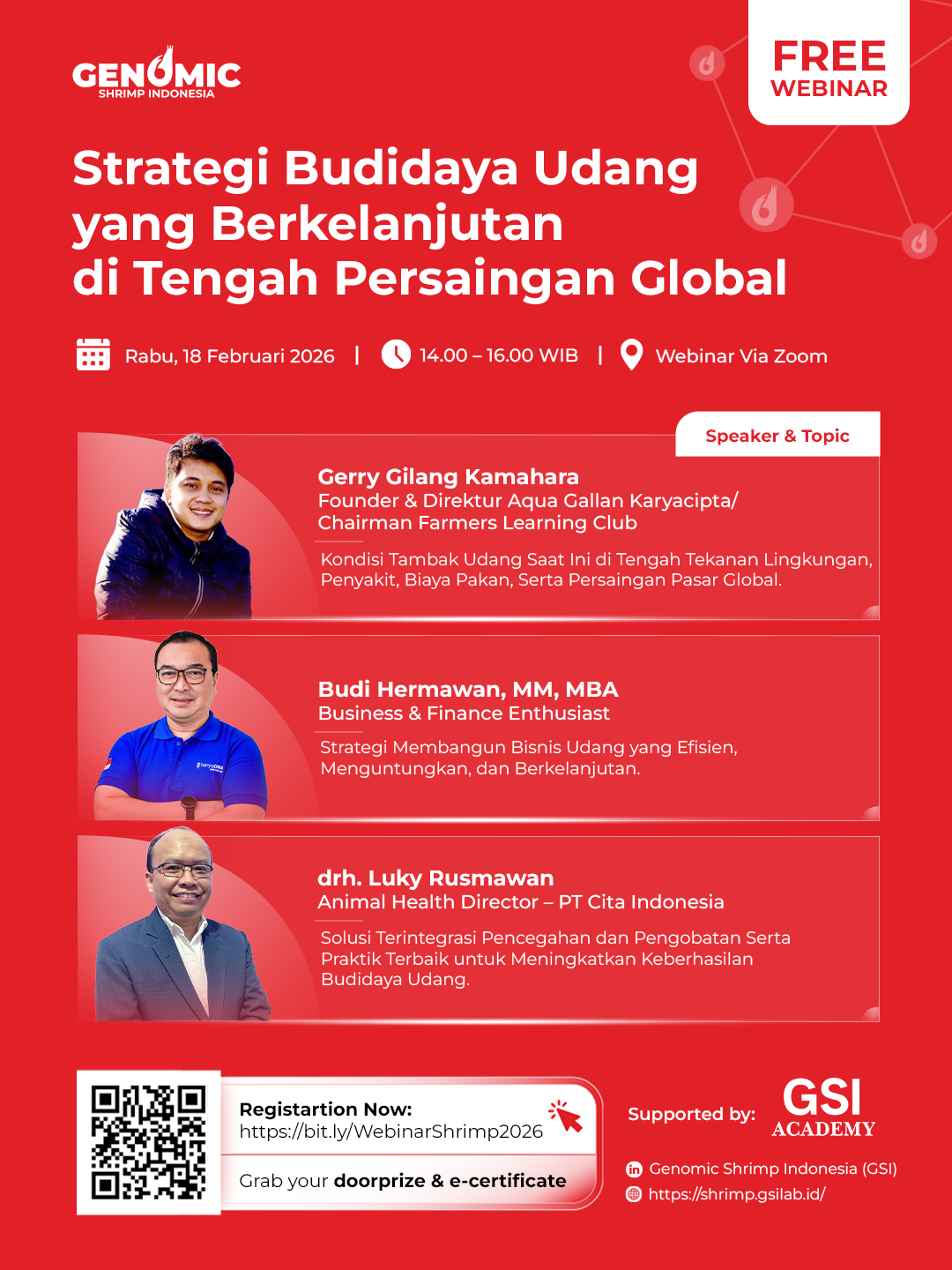 Webinar Genomic Shrimp: Strategi Budidaya Udang yang Berkelanjutan di Tengah Persaingan Global Februari 2026